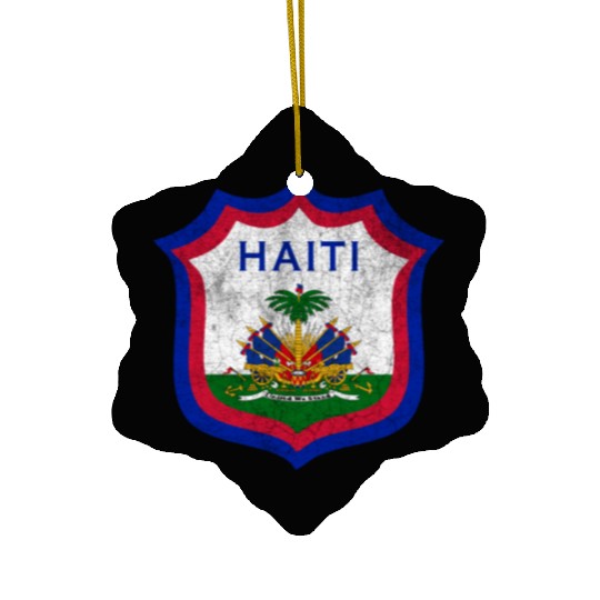 Haiti Crest Design Ceramic Ornaments