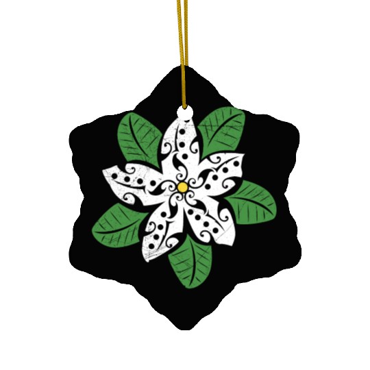 Hawaii Flower Pikake Jasmine T Tattoo Gift Ceramic Ornaments