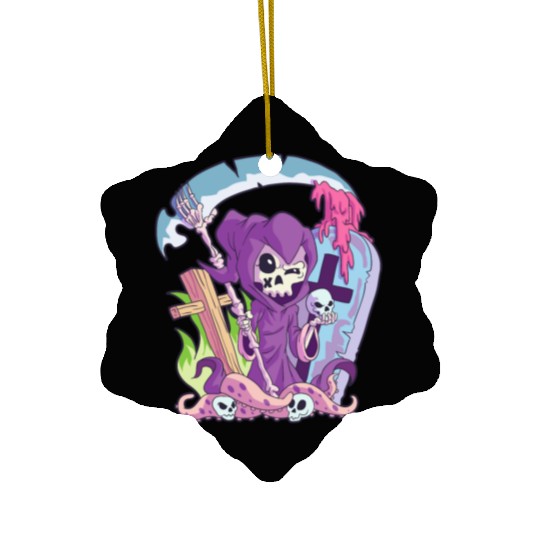 Kawaii Death Grim Reaper Pastel Goth Creepy Occult Ceramic Ornaments