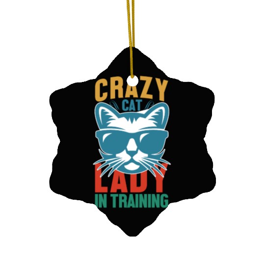 Crazy cat lady Ceramic Ornaments