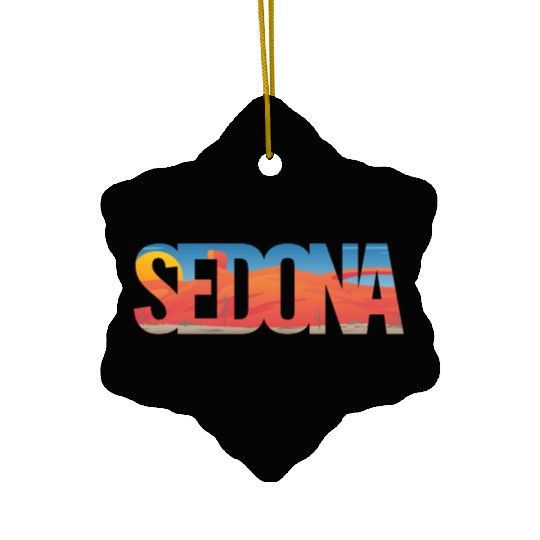 Sedona Arizonna Scenic Typography Ceramic Ornaments