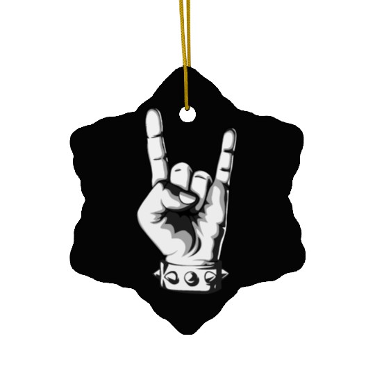 Rock And Roll Finger Sign Music Cool Rock Band Pun Ceramic Ornaments