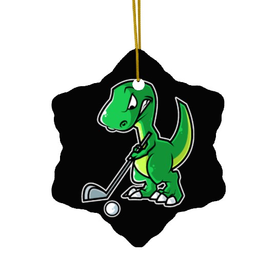 Tyrannosaurus Golf Player Golfer Golfing Funny Ceramic Ornaments