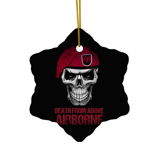 Airborne Death From Above US Army Veteran Ceramic Ornaments