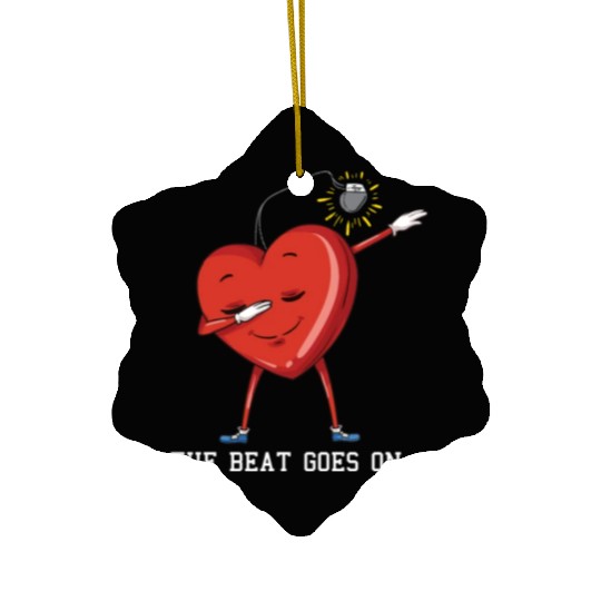 The Beat Goes On Dabbing Heart With Pacemaker Reci Ceramic Ornaments