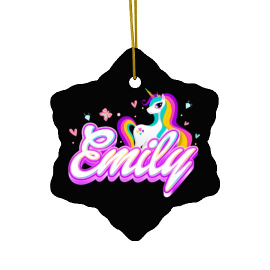 Emily Unicorn Ceramic Ornaments