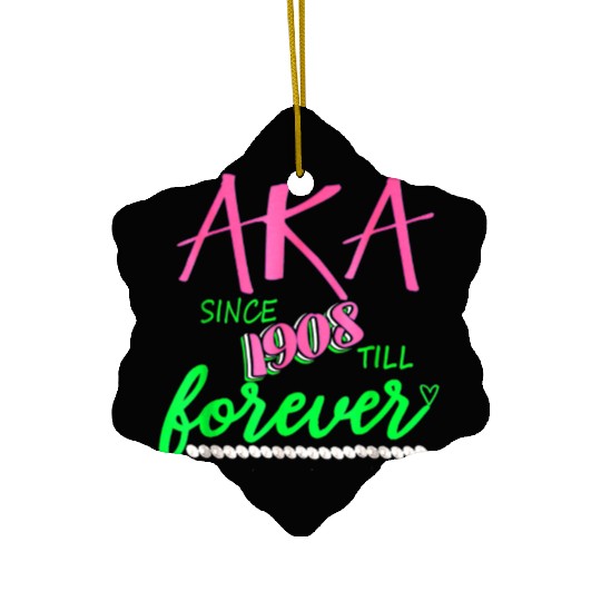 AKA Sorority Alpha Kappa Pink And Green Twenty Pea Ceramic Ornaments