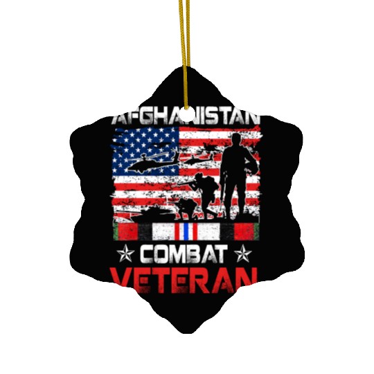 Afghanistan Combat Veteran US Veteran Military Ceramic Ornaments