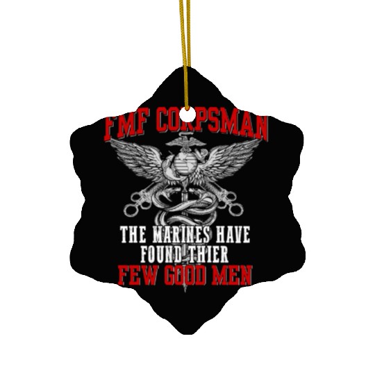 FMF Devil US Navy Corpsman DOC Badass Army Veteran Ceramic Ornaments