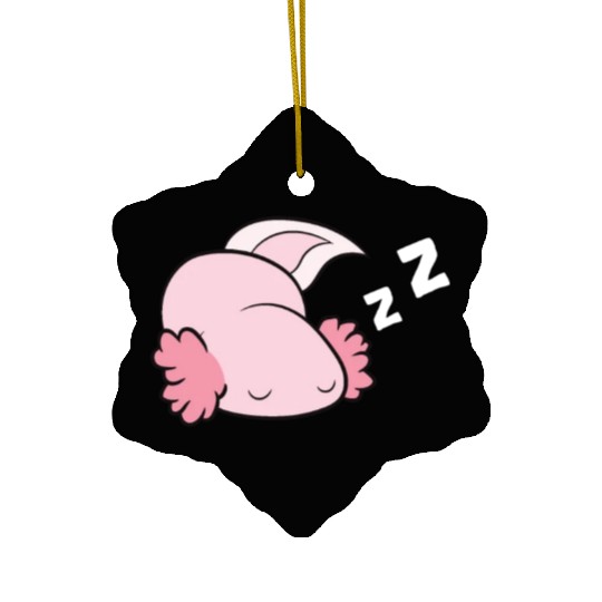 Axolotl Mexican Salamander Relaxing Tired Axolotl Ceramic Ornaments