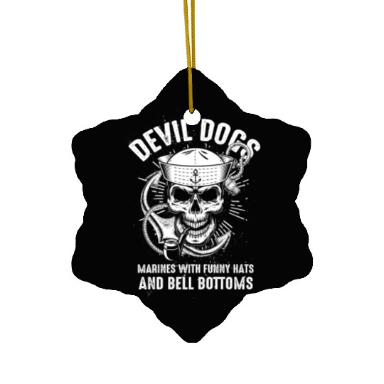 Devil US Navy Corpsman DOC Badass Army Veteran Ceramic Ornaments