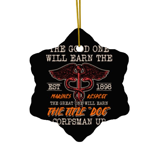 DOC Devil US Navy Corpsman Badass Army Veteran Ceramic Ornaments