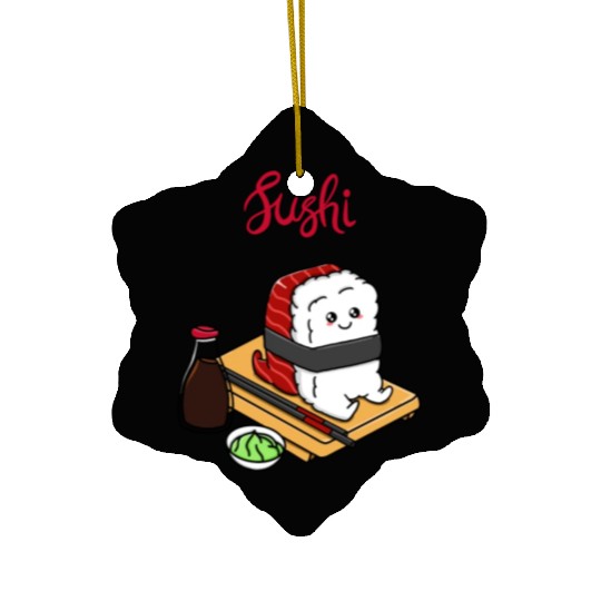 Happy Tuna Sushi Ceramic Ornaments