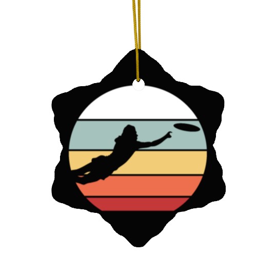 Ultimate Frisbee Retro Vintage Ceramic Ornaments