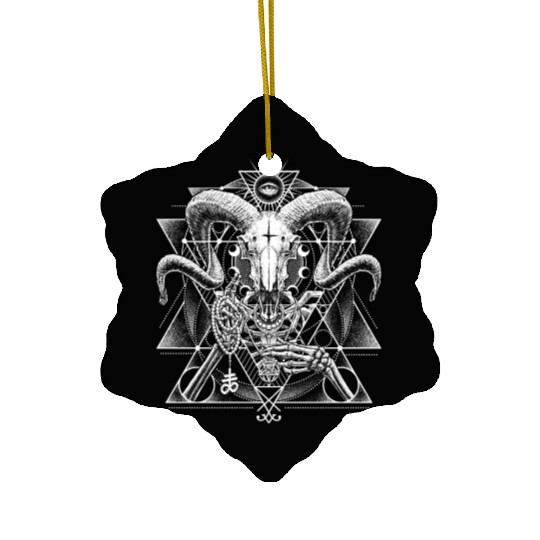 Skeletal Demonic Baphomet Ceramic Ornaments