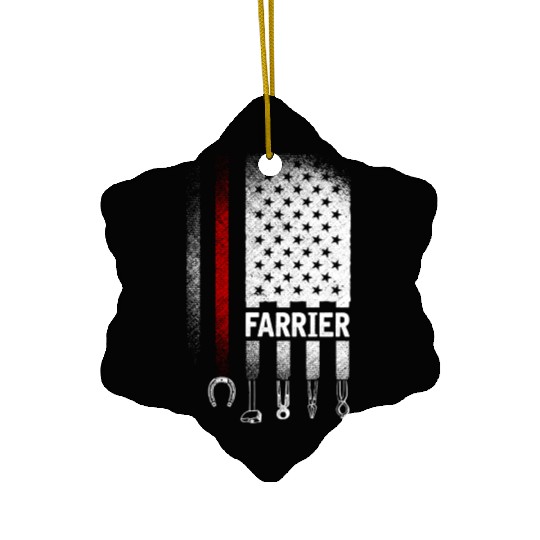 Farrier, US Patriotic Flag, Ceramic Ornaments