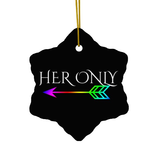 Cute Gay Couple Lesbian Valentines Day T Her Only Ceramic Ornaments