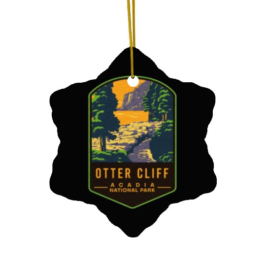 Otter Cliff Acadia National Park Ceramic Ornaments