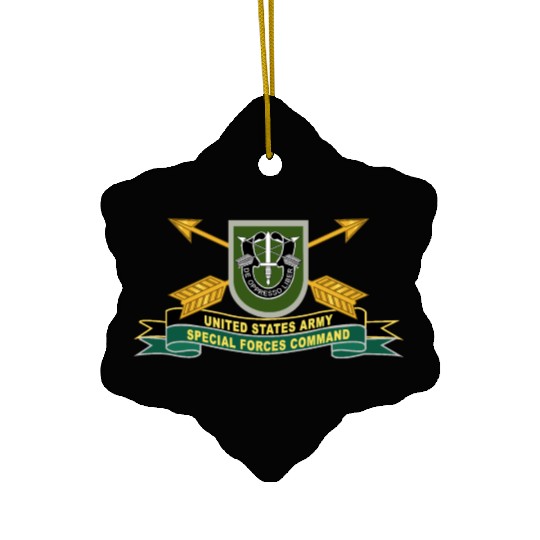 Army US Army Special Forces Command Flash Ceramic Ornaments