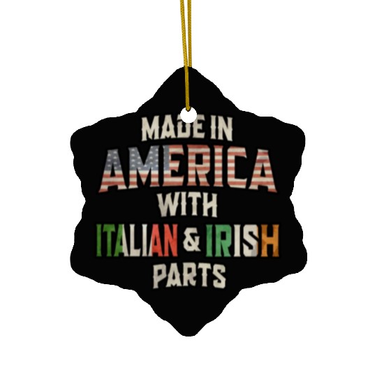 Italian And Irish Made In America Mix Heritage Vin Ceramic Ornaments