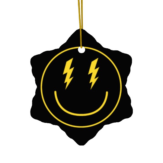 Lightning Smiley Face Emoticon Happy Face Smileyhi Ceramic Ornaments