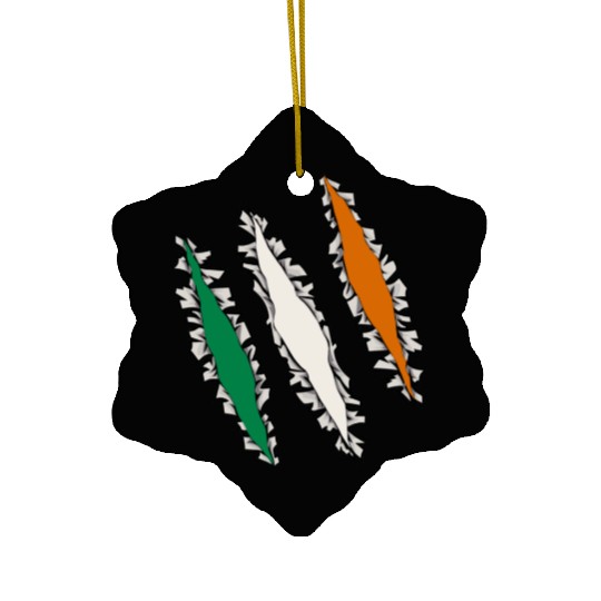 Slashed Ireland Flag | Irish Men Women Ceramic Ornaments