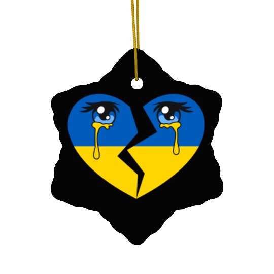 Tears For Ukraine Stand With Ukraine Ceramic Ornaments