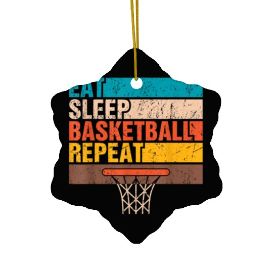 Eat Sleep Basketball Repeat Basketball Youths Gift Ceramic Ornaments
