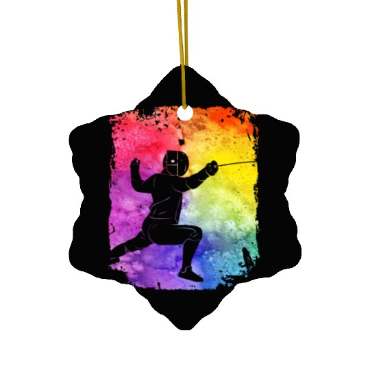 Fencing Retro Ceramic Ornaments