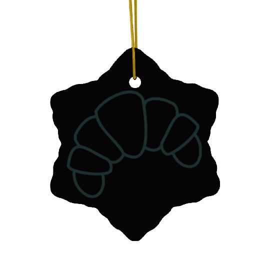 Irregular croissant outline cute food Ceramic Ornaments