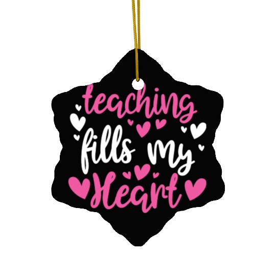 His and Her Valentine Gift Teacher Teaching Fills Ceramic Ornaments