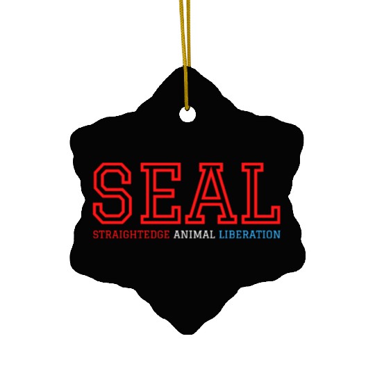 SEAL Straight Edge Animal Liberation | USA Colors Ceramic Ornaments