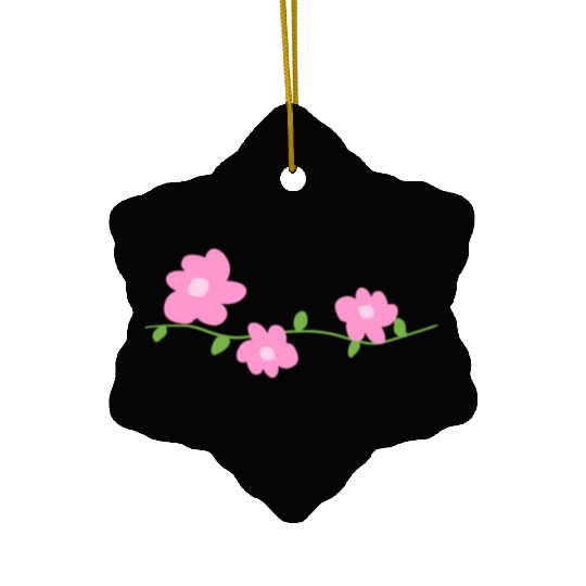 pink flowers plants symbol nature Ceramic Ornaments