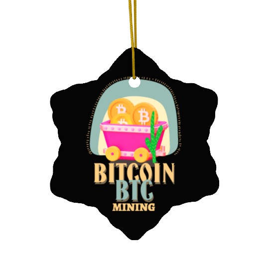 BITCOIN mining Ceramic Ornaments