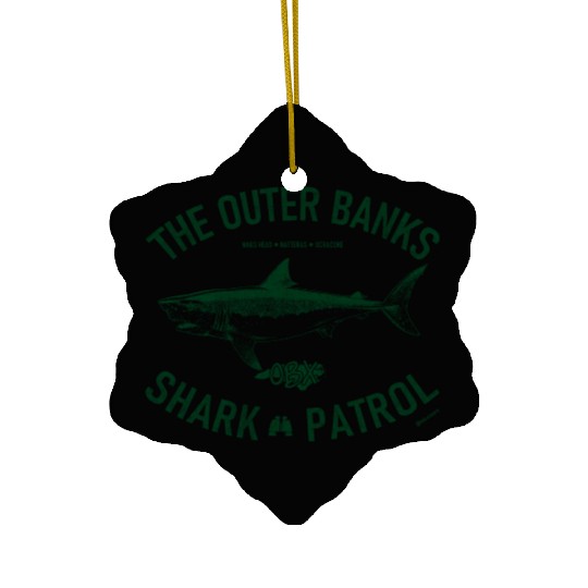 OBX Shark Patrol OBX Vintage Dark Green Ceramic Ornaments