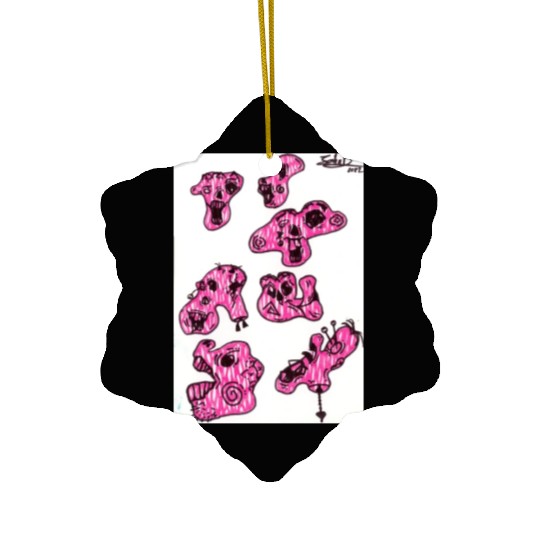 pink zombies Ceramic Ornaments