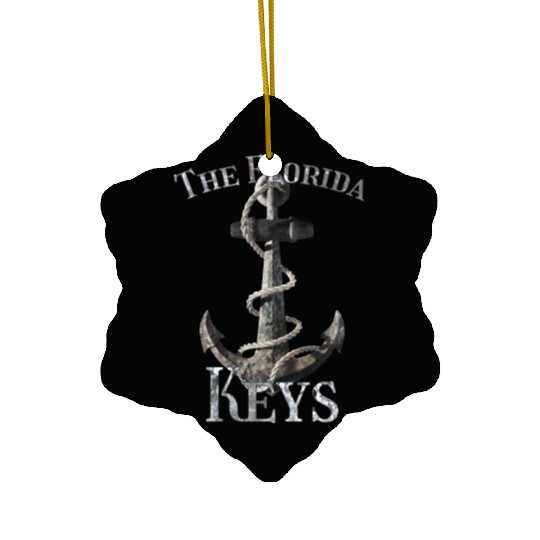 Florida Keys Vacation Nautical Anchor Sailing Ceramic Ornaments