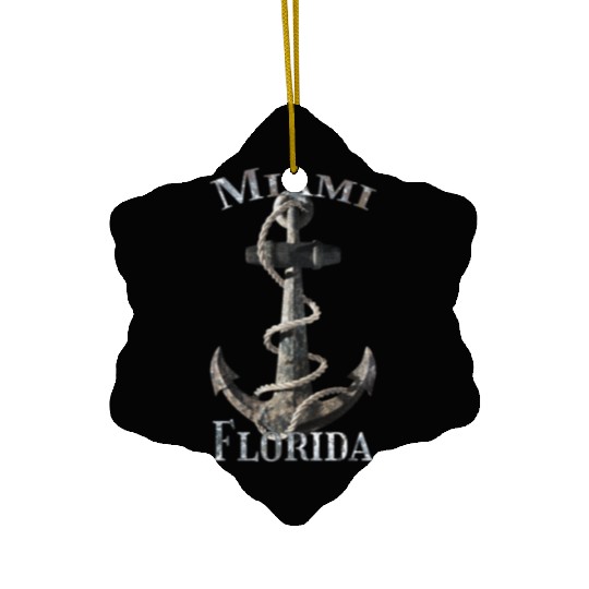 Miami Florida Nautical Anchor Sailing Ceramic Ornaments