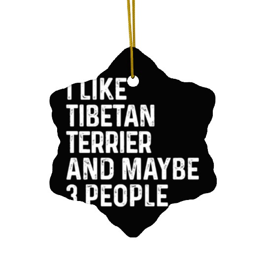 I Like Tibetan Terrier And Maybe 3 People Dog Ceramic Ornaments