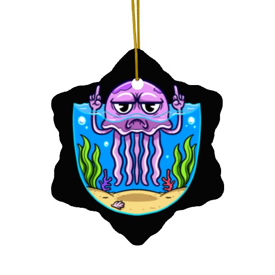 Jelly Fish Middle Finger Jellyfish Ceramic Ornaments