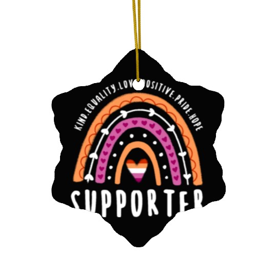 Supporter Lesbian Pride Rainbow Ceramic Ornaments