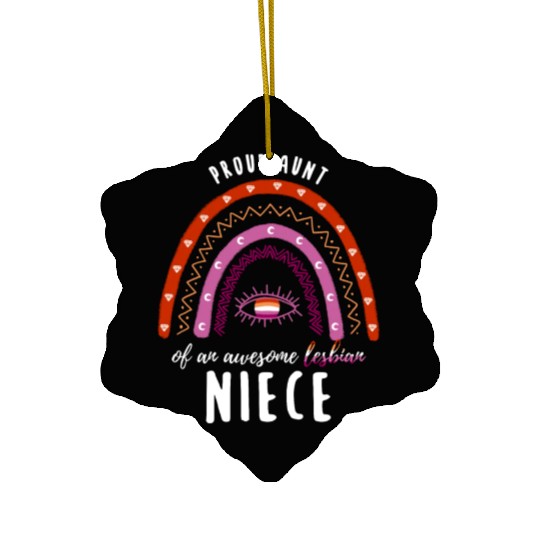 Rainbow Aunt Lesbian Niece Ceramic Ornaments