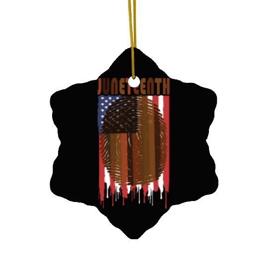 Juneteenth US Flag African American Graphic Ceramic Ornaments