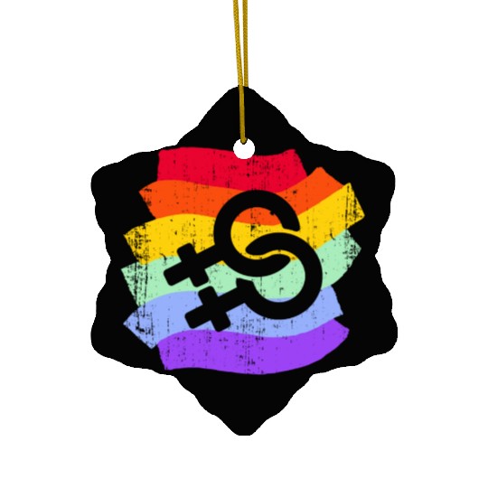 LGBT LGBTQ Rainbow Flag Women Ceramic Ornaments