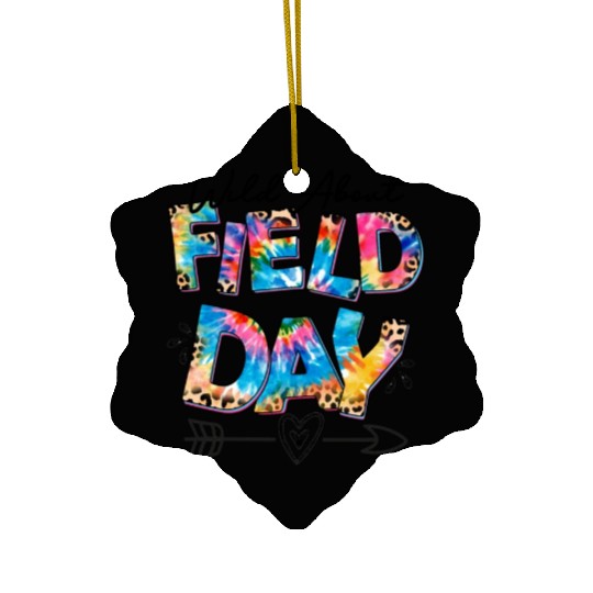 Tie dye leopard Wild About Field Day Teacher Kids Ceramic Ornaments