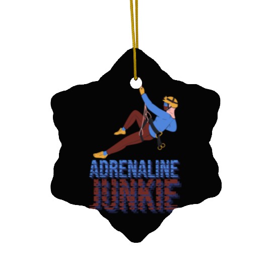 Adrenaline Junkie Rock Climbing Ceramic Ornaments
