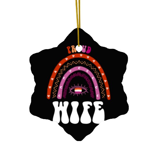 Lesbian Rainbow Proud Wife Lesbian Ceramic Ornaments
