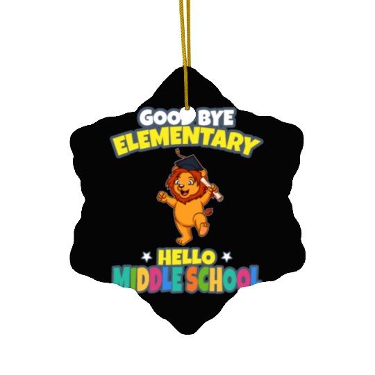 Good Bye Elementary Hello Middle School Graduation Ceramic Ornaments