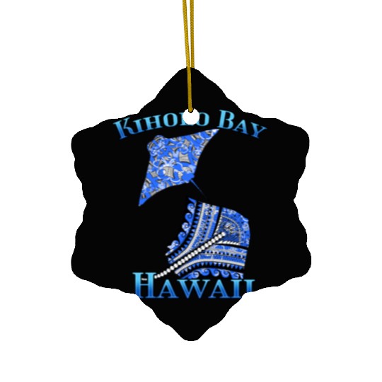 Kiholo Bay Vacation Tribal Stingrays Ceramic Ornaments
