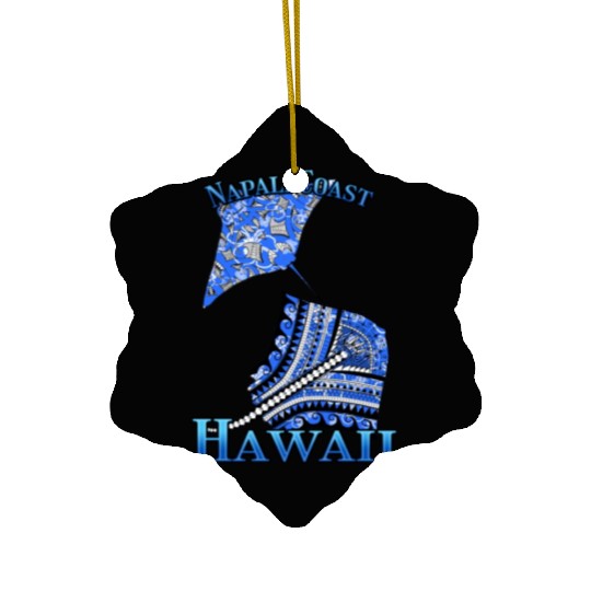 Napali Coast Vacation Tribal Stingrays Ceramic Ornaments